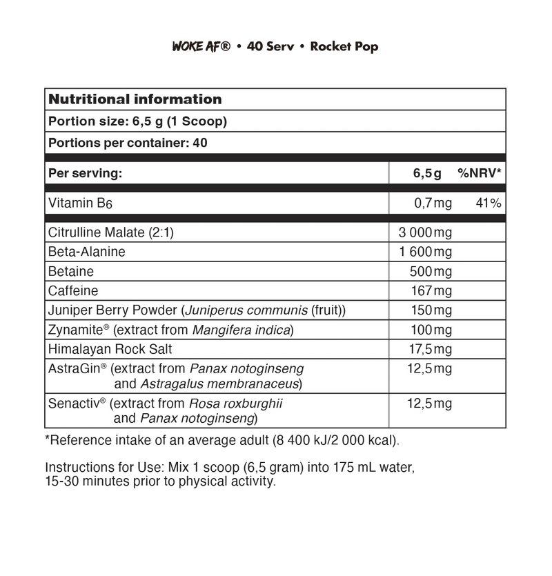 BUCKED UP WOKE AF PRE WORKOUT 260G