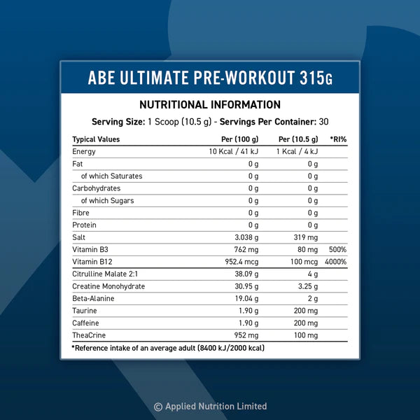 APPLIED NUTRITION ABE (ALL BLACK EVERYTHING) PRE WORKOUT 375G – YAKKA ...