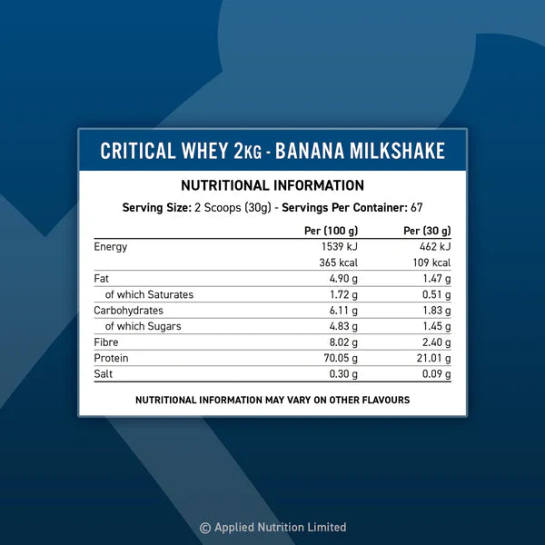 APPLIED NUTRITION CRITICAL WHEY SAMPLE 150G