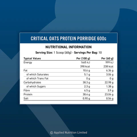 APPLIED NUTRITION CRITICAL OATS 600G