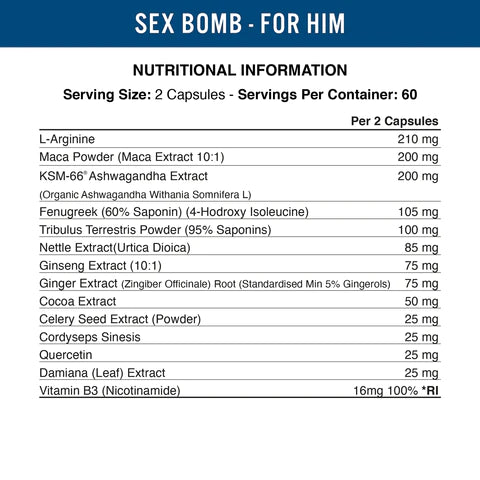 APPLIED NUTRITION SEX BOMB MALE LIBIDO ENHANCER