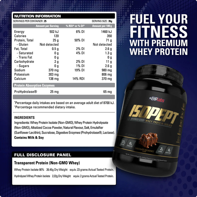 EHP LABS ISOPEPT WHEY PROTEIN 875G