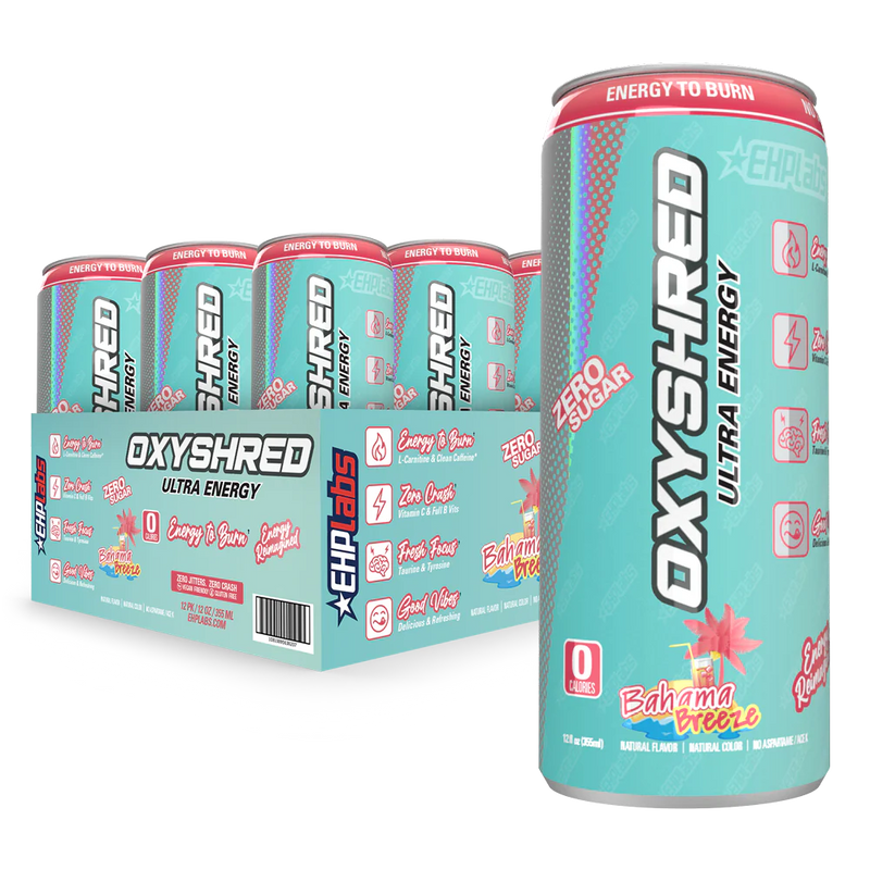 EHP LABS OXYSHRED ULTRA ENERGY DRINK RTD 12X355ML