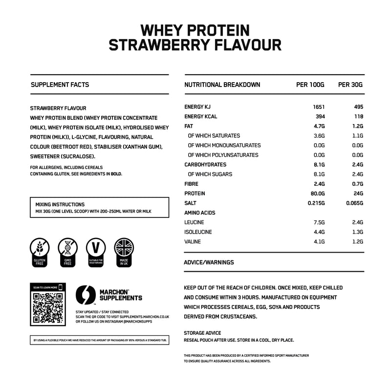 MARCHON SUPPLEMENT WHEY PROTEIN SAMPLE 30G