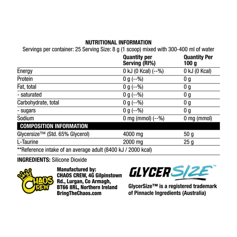 CHAOS CREW GLYCER SWELL PRE WORKOUT 200G