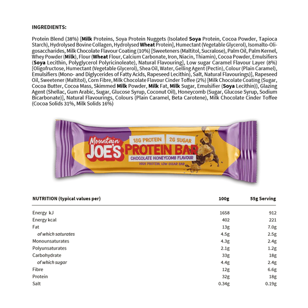 MOUNTAIN JOE'S PROTEIN BAR 12X55G