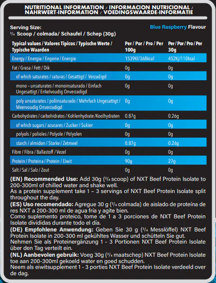 NXT NUTRITION BEEF PROTEIN ISOLATE 540G